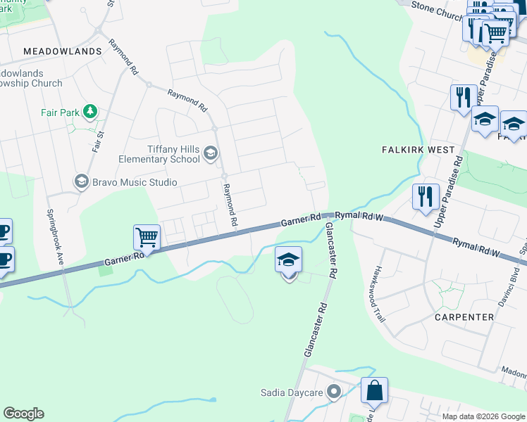 map of restaurants, bars, coffee shops, grocery stores, and more near in Hamilton