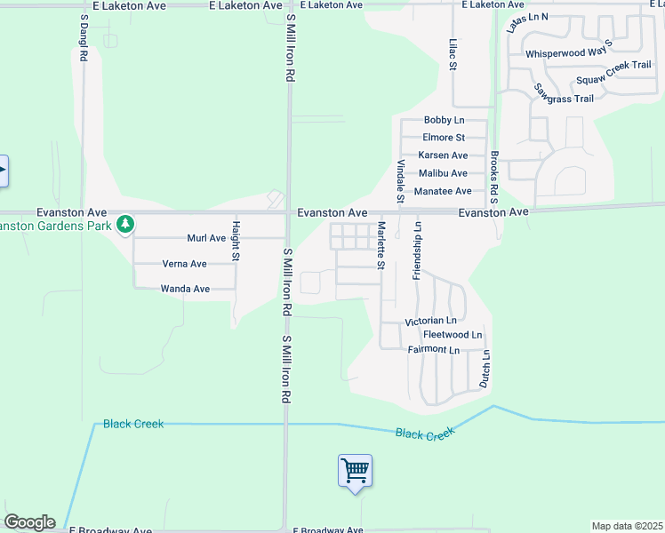 map of restaurants, bars, coffee shops, grocery stores, and more near 2303 Skyline Street in Muskegon