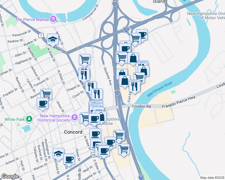 map of restaurants, bars, coffee shops, grocery stores, and more near in 