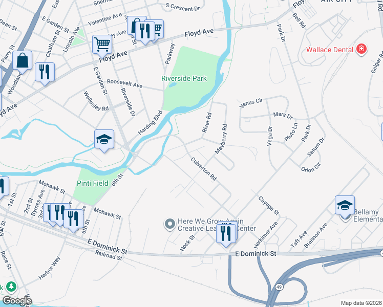 map of restaurants, bars, coffee shops, grocery stores, and more near 805 Culverton Road in Rome