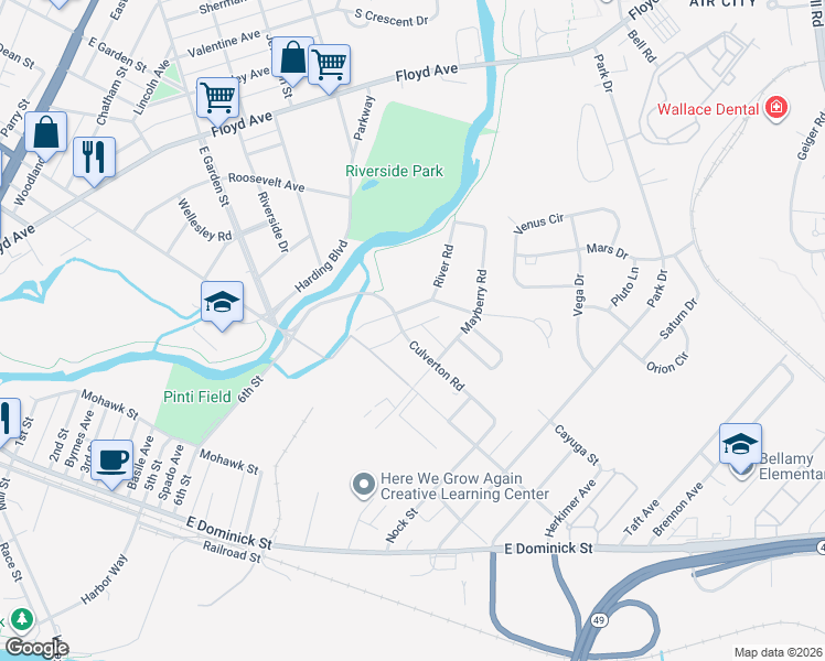 map of restaurants, bars, coffee shops, grocery stores, and more near 805 Culverton Road in Rome