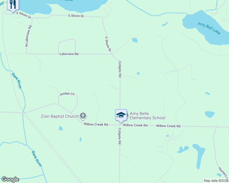 map of restaurants, bars, coffee shops, grocery stores, and more near 585 Colgate Road in Colgate