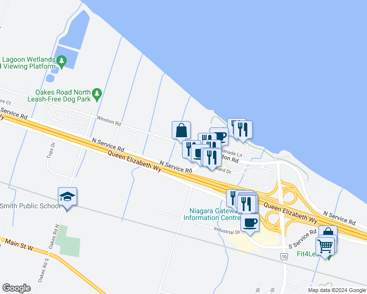 map of restaurants, bars, coffee shops, grocery stores, and more near in Grimsby