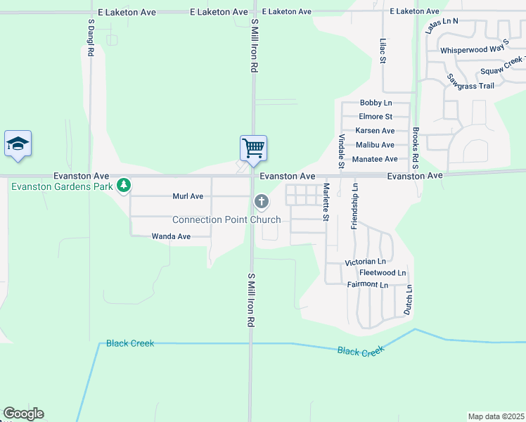 map of restaurants, bars, coffee shops, grocery stores, and more near 2270 South Mill Iron Road in Muskegon