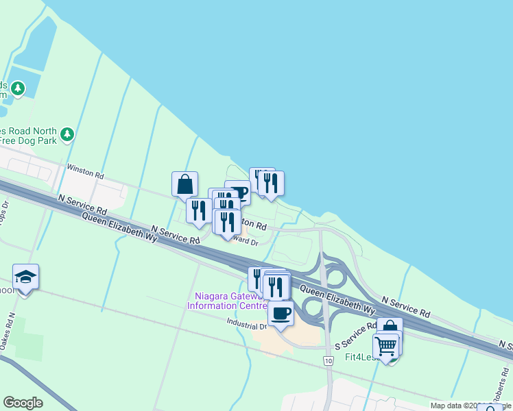 map of restaurants, bars, coffee shops, grocery stores, and more near in Grimsby