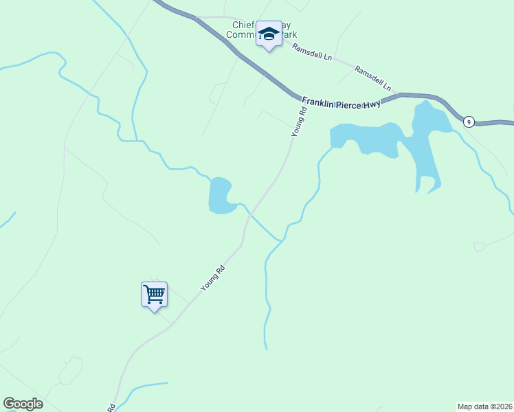 map of restaurants, bars, coffee shops, grocery stores, and more near 160 Young Road in Barrington