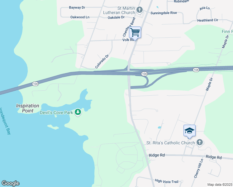 map of restaurants, bars, coffee shops, grocery stores, and more near 933 Bay Road in Webster