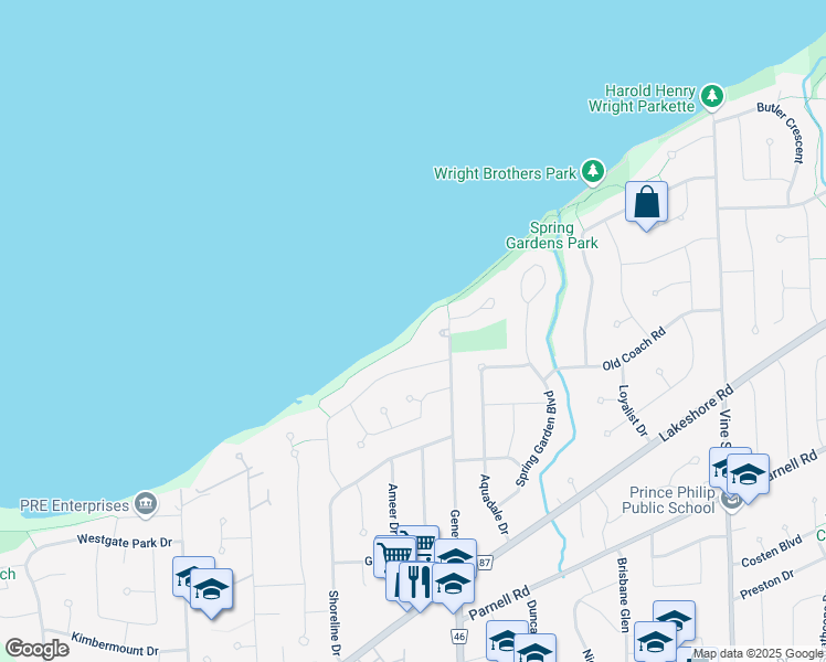 map of restaurants, bars, coffee shops, grocery stores, and more near in St. Catharines
