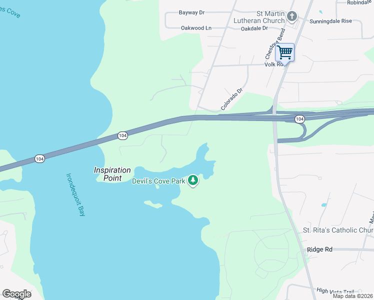 map of restaurants, bars, coffee shops, grocery stores, and more near 249 Inspiration Point Road in Webster