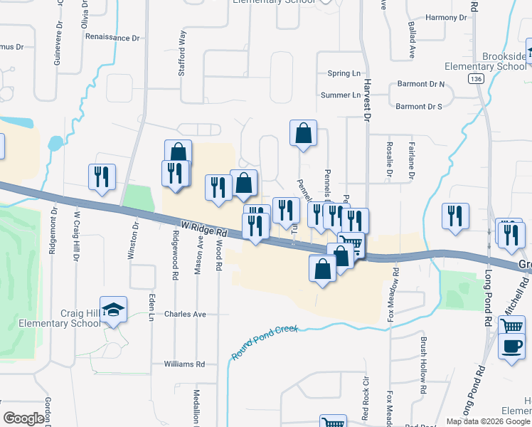 map of restaurants, bars, coffee shops, grocery stores, and more near 51 Laurelhurst Road in Rochester