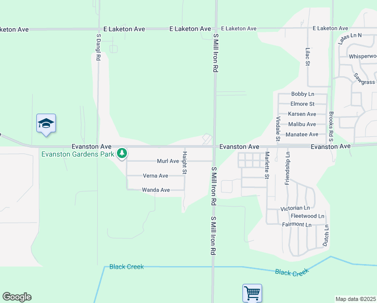 map of restaurants, bars, coffee shops, grocery stores, and more near 2210 Haight Street in Muskegon