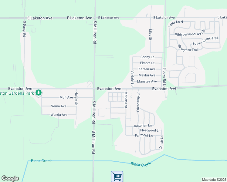 map of restaurants, bars, coffee shops, grocery stores, and more near 3704 Topper Avenue in Muskegon