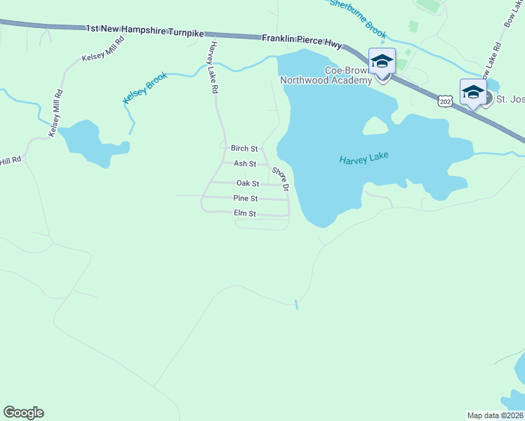 map of restaurants, bars, coffee shops, grocery stores, and more near 37 Elm Street in Northwood