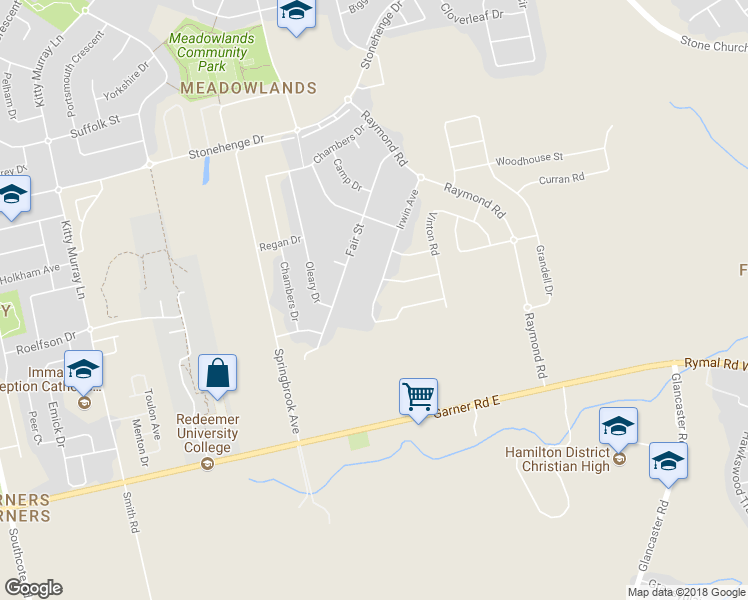 map of restaurants, bars, coffee shops, grocery stores, and more near 174 Irwin Avenue in Hamilton