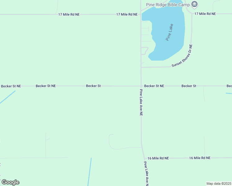 map of restaurants, bars, coffee shops, grocery stores, and more near 7870 Becker Street Northeast in Cedar Springs