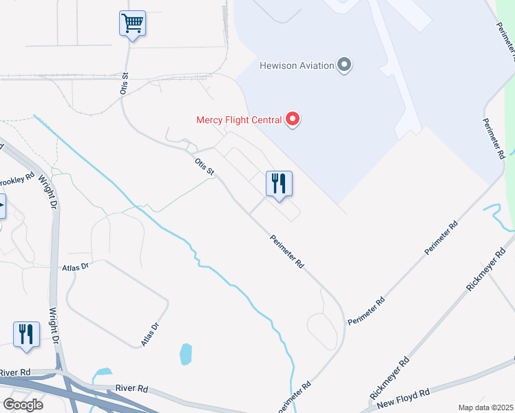 map of restaurants, bars, coffee shops, grocery stores, and more near 725 Daedalian Drive in Rome
