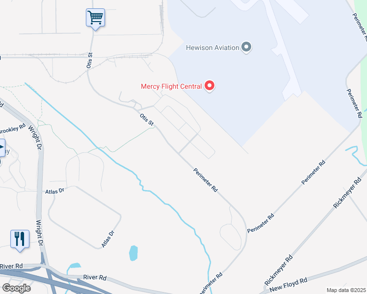 map of restaurants, bars, coffee shops, grocery stores, and more near 725 Daedalian Drive in Rome