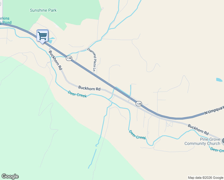 map of restaurants, bars, coffee shops, grocery stores, and more near 757 Buckhorn Road in Roseburg
