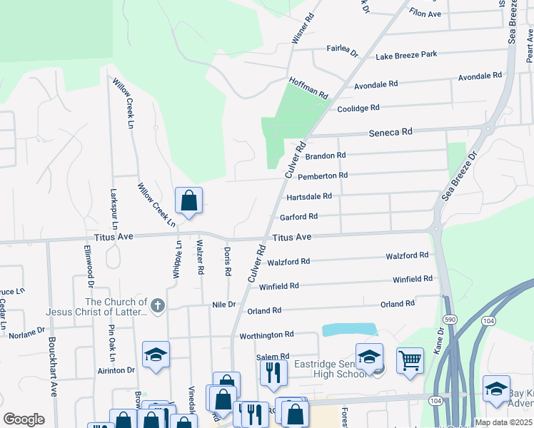map of restaurants, bars, coffee shops, grocery stores, and more near in Irondequoit