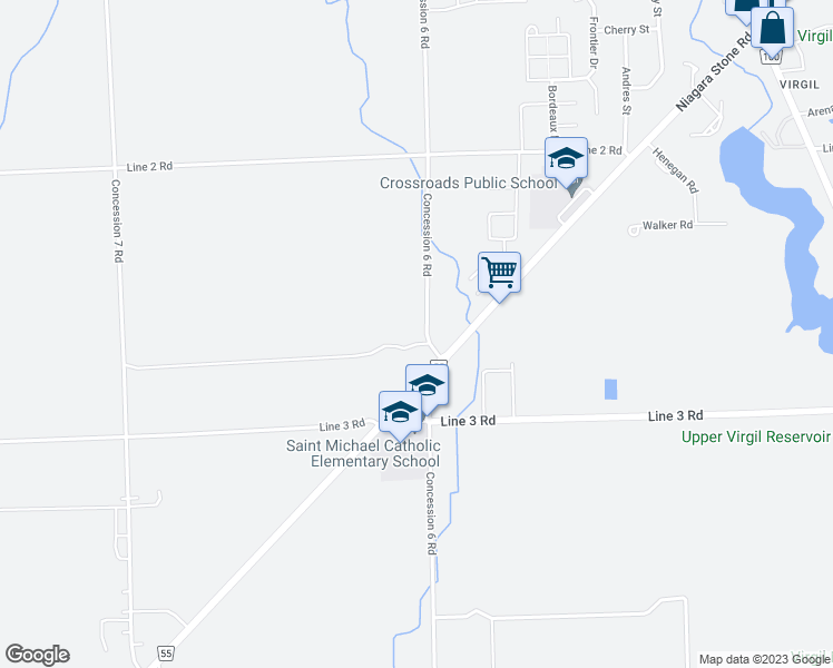 map of restaurants, bars, coffee shops, grocery stores, and more near 1372 Concession 6 Road in Niagara-on-the-Lake