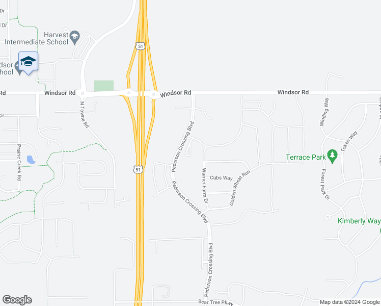 map of restaurants, bars, coffee shops, grocery stores, and more near 6674 Church Hill Court in DeForest