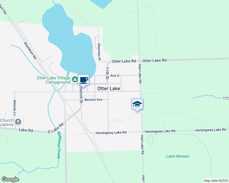 map of restaurants, bars, coffee shops, grocery stores, and more near 5651 Forest Avenue in Otter Lake