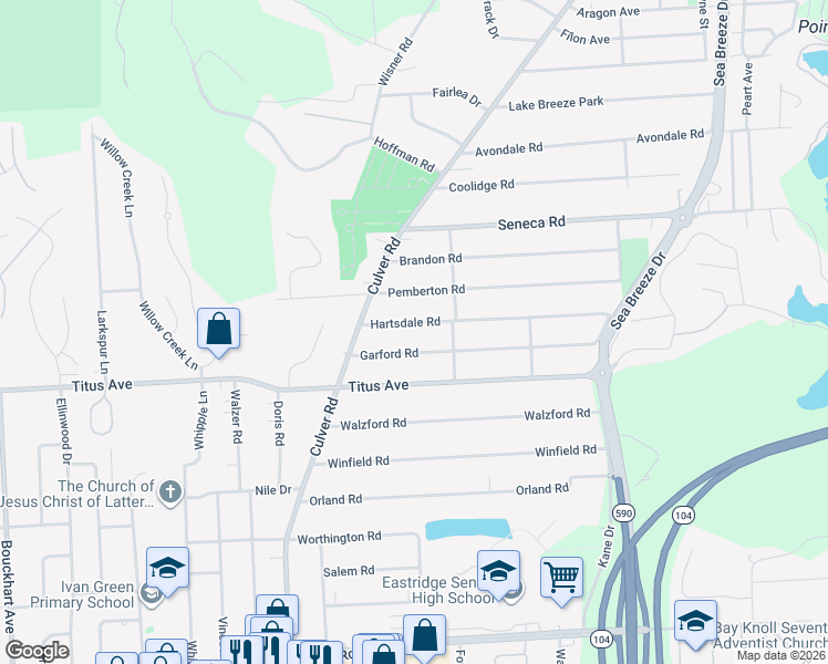 map of restaurants, bars, coffee shops, grocery stores, and more near 60 Hartsdale Road in Irondequoit