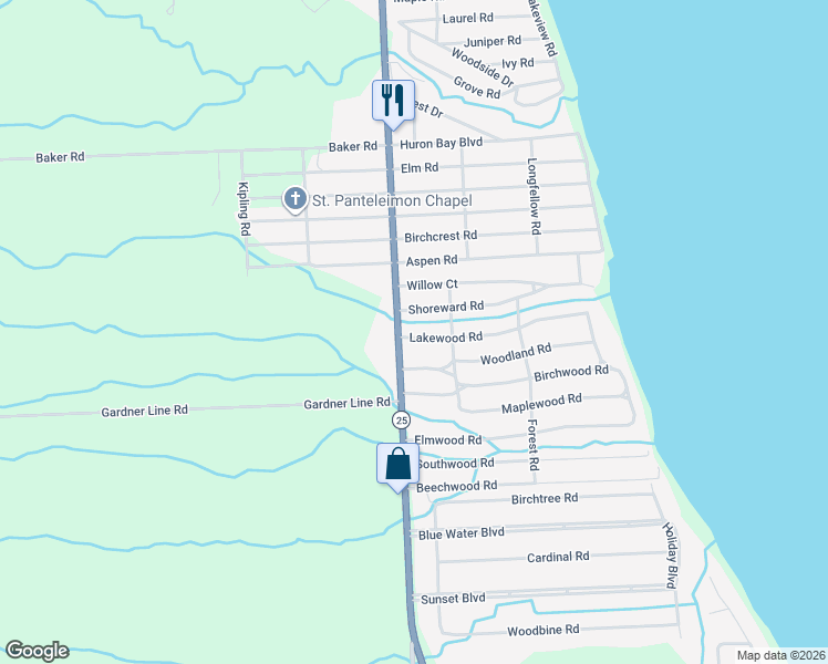 map of restaurants, bars, coffee shops, grocery stores, and more near 7271 Lakewood Road in Lexington