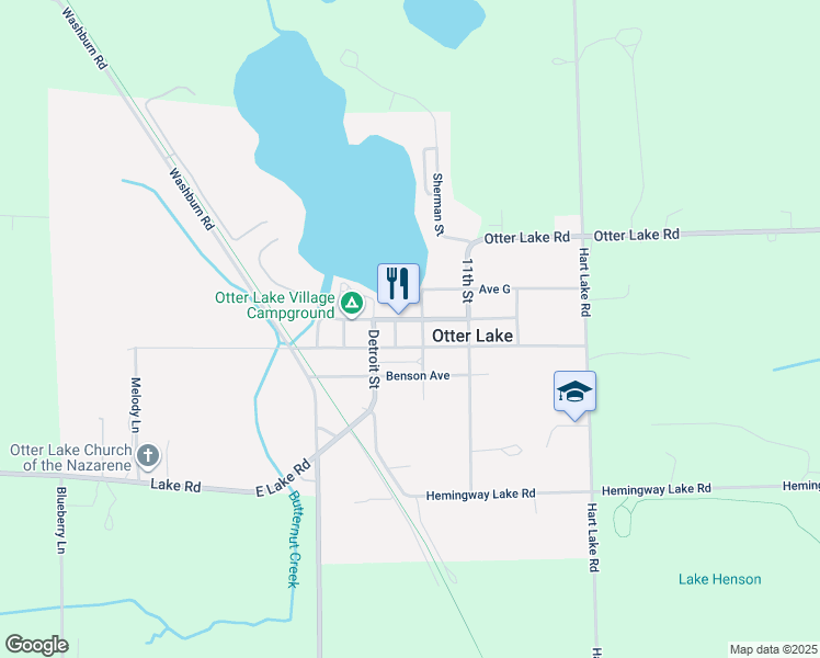 map of restaurants, bars, coffee shops, grocery stores, and more near 5815 Genesee Avenue in Otter Lake