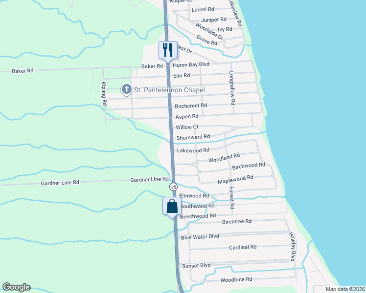 map of restaurants, bars, coffee shops, grocery stores, and more near 7271 Lakewood Road in Lexington