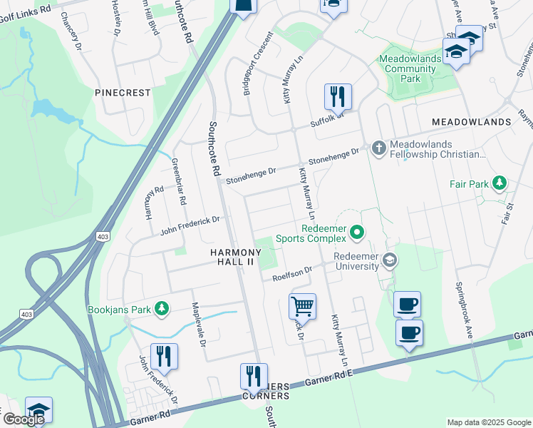 map of restaurants, bars, coffee shops, grocery stores, and more near 24 Bosworth Street in Hamilton