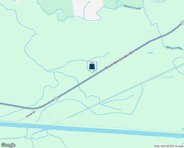 map of restaurants, bars, coffee shops, grocery stores, and more near 4833 Rome-New London Road in Rome