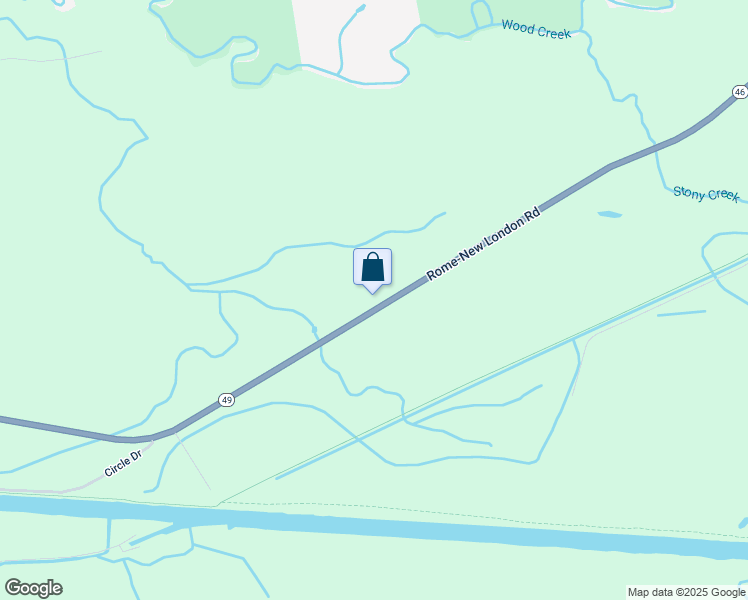 map of restaurants, bars, coffee shops, grocery stores, and more near 4833 Rome-New London Road in Rome