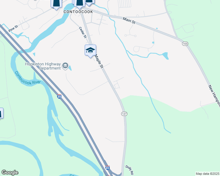 map of restaurants, bars, coffee shops, grocery stores, and more near 326 Maple Street in Hopkinton
