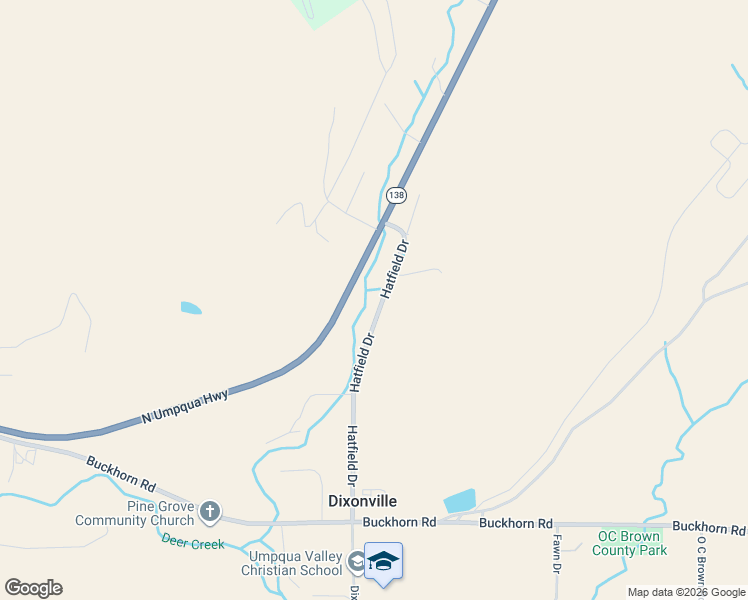 map of restaurants, bars, coffee shops, grocery stores, and more near 307 Hatfield Drive in Roseburg