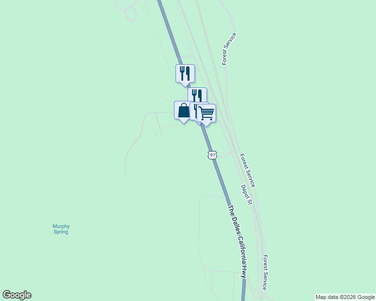 map of restaurants, bars, coffee shops, grocery stores, and more near 109280 U.S. 97 in Chemult