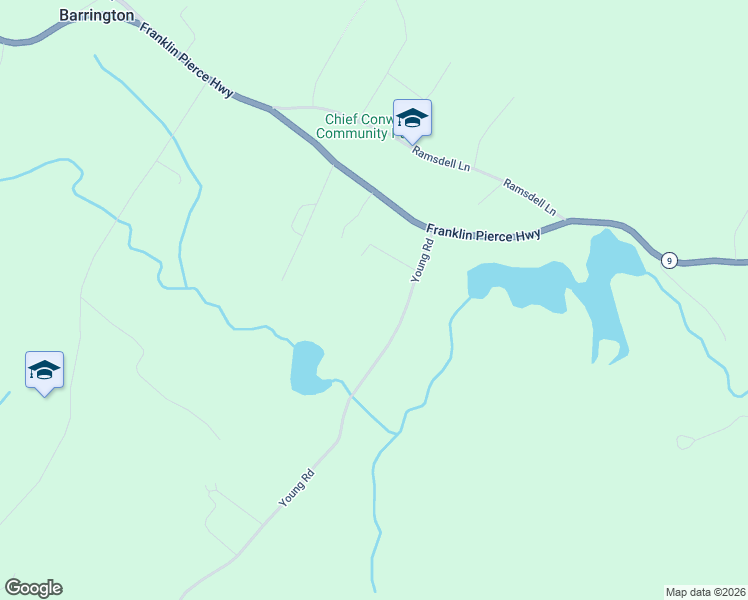 map of restaurants, bars, coffee shops, grocery stores, and more near 48 Young Road in Barrington