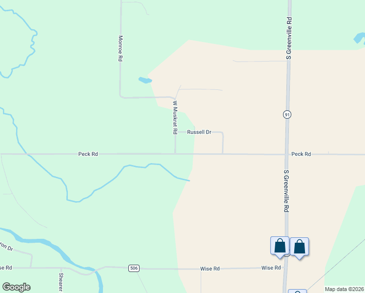 map of restaurants, bars, coffee shops, grocery stores, and more near 9445 Peck Road in Greenville