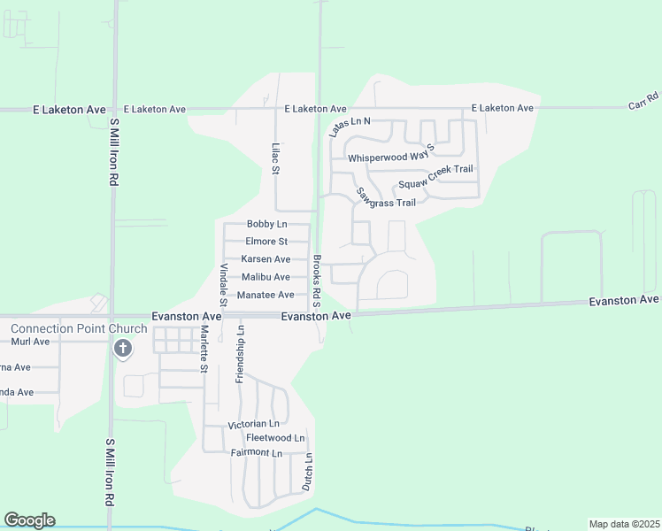 map of restaurants, bars, coffee shops, grocery stores, and more near 2151 Indian Trail in Muskegon