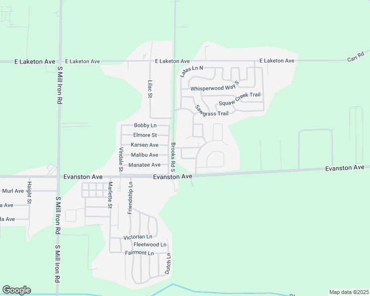 map of restaurants, bars, coffee shops, grocery stores, and more near 4074 Briarwood Lane in Muskegon
