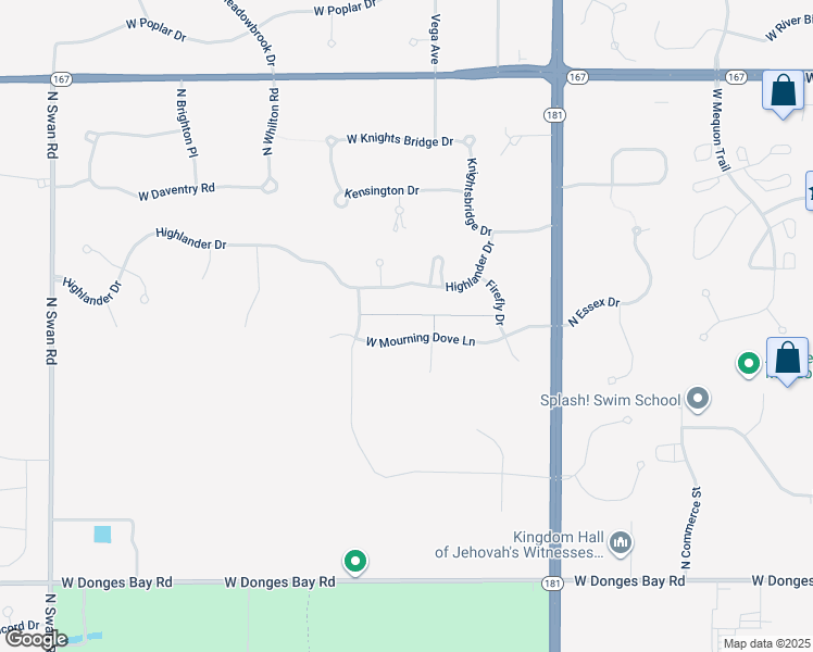 map of restaurants, bars, coffee shops, grocery stores, and more near 8011 Highlander Drive in Mequon
