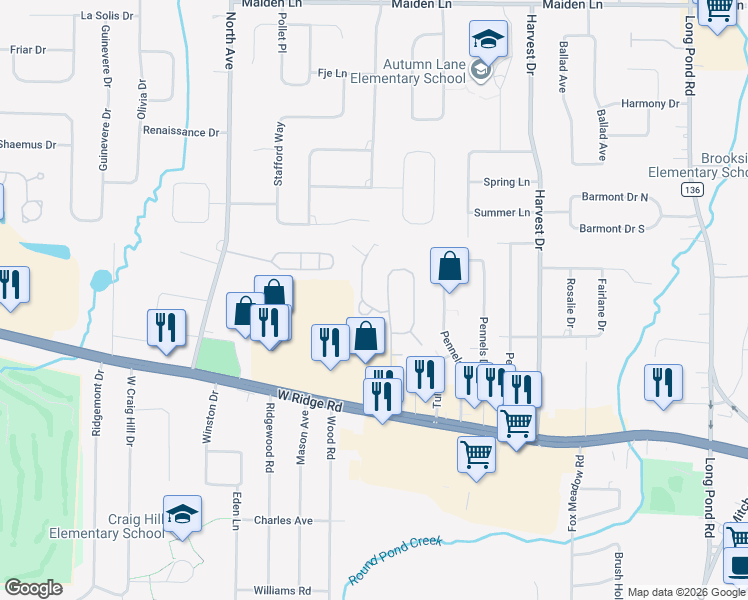 map of restaurants, bars, coffee shops, grocery stores, and more near 44 Flower Dale Circle in Rochester