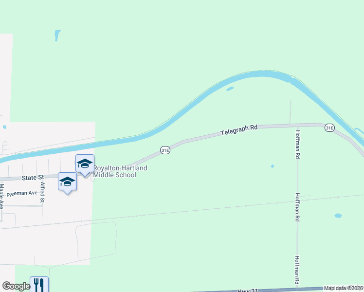 map of restaurants, bars, coffee shops, grocery stores, and more near 10228 State Road in Middleport