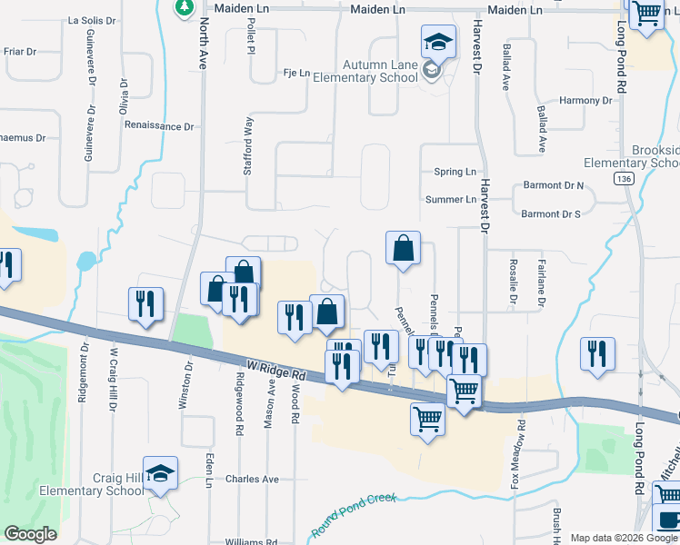 map of restaurants, bars, coffee shops, grocery stores, and more near 44 Flower Dale Circle in Rochester