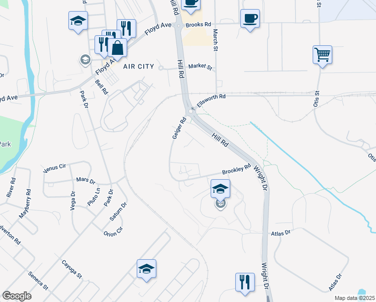map of restaurants, bars, coffee shops, grocery stores, and more near 80 Geiger Road in Rome