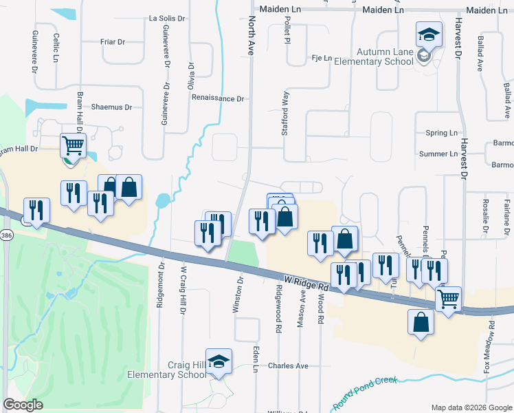 map of restaurants, bars, coffee shops, grocery stores, and more near 352 North Avenue in Rochester