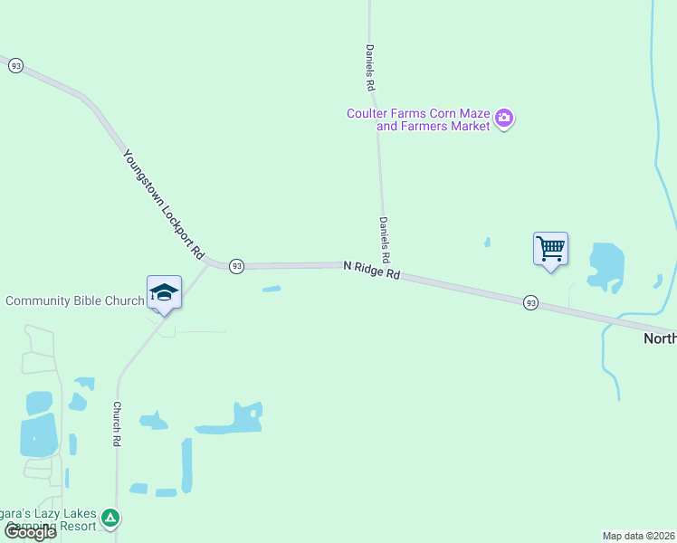 map of restaurants, bars, coffee shops, grocery stores, and more near 3699 North Ridge Road in Lockport