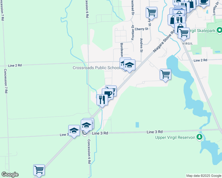 map of restaurants, bars, coffee shops, grocery stores, and more near 12 Copper Beech Boulevard in Niagara-on-the-Lake