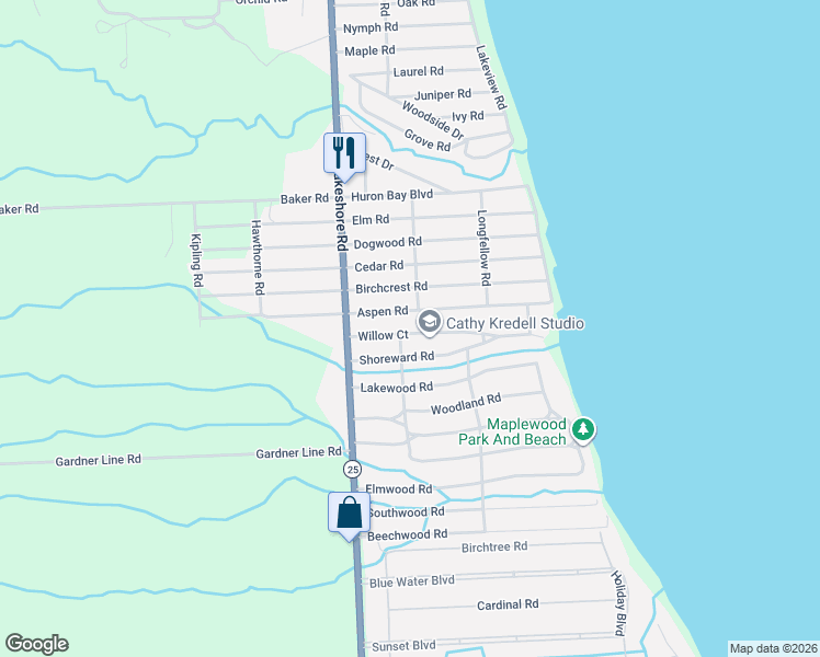 map of restaurants, bars, coffee shops, grocery stores, and more near 7311 Willow Court in Lexington