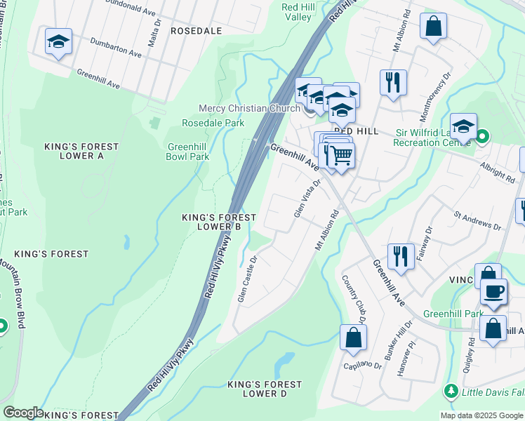 map of restaurants, bars, coffee shops, grocery stores, and more near in Hamilton